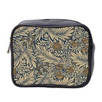 Brown Vintage Background Vintage Floral Pattern Mini Toiletries Bag (Two Sides)