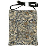 Brown Vintage Background Vintage Floral Pattern Shoulder Sling Bag