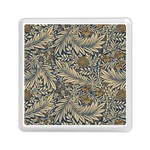 Brown Vintage Background Vintage Floral Pattern Memory Card Reader (Square)