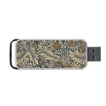 Brown Vintage Background Vintage Floral Pattern Portable USB Flash (One Side)