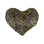 Brown Vintage Background Vintage Floral Pattern Standard 16  Premium Heart Shape Cushions