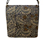 Brown Vintage Background Vintage Floral Pattern Flap Closure Messenger Bag (L)