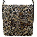 Brown Vintage Background Vintage Floral Pattern Flap Closure Messenger Bag (S)