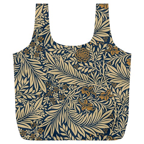 Brown Vintage Background Vintage Floral Pattern Full Print Recycle Bag (XL) from ArtsNow.com Front