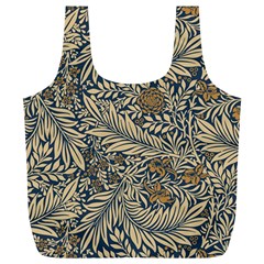 Brown Vintage Background Vintage Floral Pattern Full Print Recycle Bag (XL) from ArtsNow.com Front