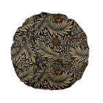 Brown Vintage Background Vintage Floral Pattern Standard 15  Premium Flano Round Cushions