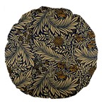 Brown Vintage Background Vintage Floral Pattern Large 18  Premium Flano Round Cushions