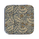 Brown Vintage Background Vintage Floral Pattern Square Metal Box (Black)