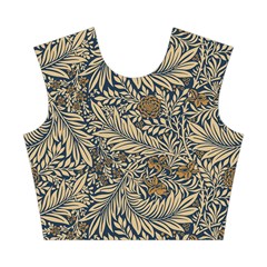 Brown Vintage Background Vintage Floral Pattern Cotton Crop Top from ArtsNow.com Front