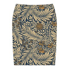 Brown Vintage Background Vintage Floral Pattern Midi Wrap Pencil Skirt from ArtsNow.com Back