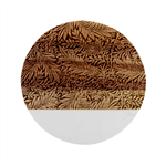 Brown Vintage Background Vintage Floral Pattern Marble Wood Coaster (Round)