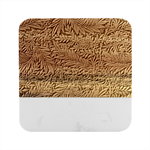 Brown Vintage Background Vintage Floral Pattern Marble Wood Coaster (Square)