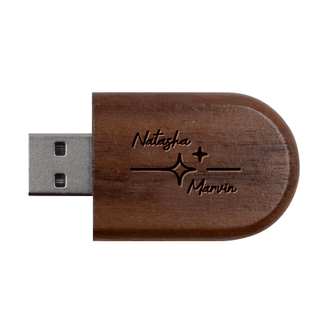 Personalized Shine Star Name Wood Oval USB Flash Drive Wood Oval USB Flash Drive from ArtsNow.com USB