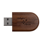 Personalized Shine Star Name Wood Oval USB Flash Drive Wood Oval USB Flash Drive