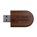 Personalized Totem Name Wood Oval USB Flash Drive Wood Oval USB Flash Drive