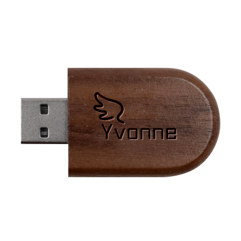 Personalized Angel Wings Name Wood Oval USB Flash Drive Wood Oval USB Flash Drive from ArtsNow.com USB