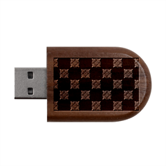 Floral Pattern Repeat Seamless Wood Oval USB Flash Drive from ArtsNow.com USB