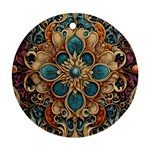 Dunkelbraun Pattern 1 Round Ornament (Two Sides)