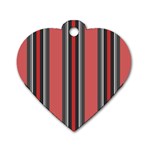 Rosa Grau Streifen Dog Tag Heart (One Side)