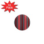 Rosa Grau Streifen 1  Mini Magnet (10 pack) 