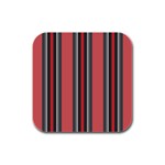 Rosa Grau Streifen Rubber Square Coaster (4 pack)