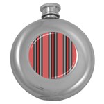 Rosa Grau Streifen Round Hip Flask (5 oz)