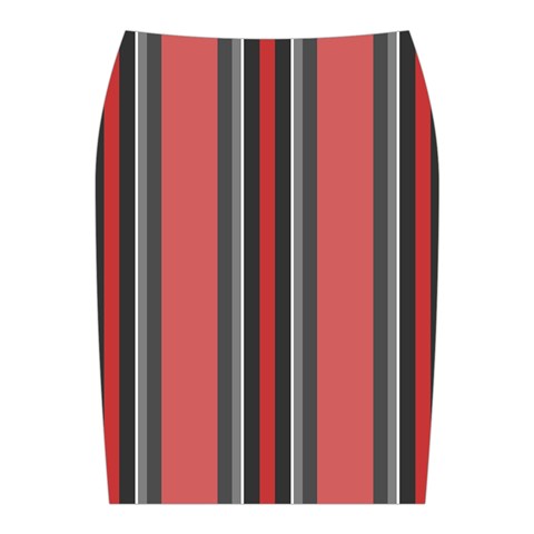 Rosa Grau Streifen Midi Wrap Pencil Skirt from ArtsNow.com Back