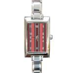 Dunkelrot4 Rosa Grau Streifen Dunkelrot3 Rectangle Italian Charm Watch