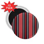 Dunkelrot4 Rosa Grau Streifen Dunkelrot3 2.25  Magnets (10 pack) 