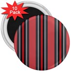 Dunkelrot4 Rosa Grau Streifen Dunkelrot3 3  Magnets (10 pack) 