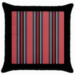 Dunkelrot4 Rosa Grau Streifen Dunkelrot3 Throw Pillow Case (Black)