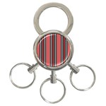 Dunkelrot4 Rosa Grau Streifen Dunkelrot3 3-Ring Key Chain