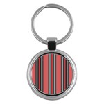 Dunkelrot4 Rosa Grau Streifen Dunkelrot3 Key Chain (Round)