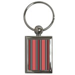 Dunkelrot4 Rosa Grau Streifen Dunkelrot3 Key Chain (Rectangle)