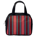 Dunkelrot4 Rosa Grau Streifen Dunkelrot3 Classic Handbag (One Side)