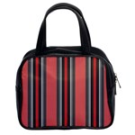 Dunkelrot4 Rosa Grau Streifen Dunkelrot3 Classic Handbag (Two Sides)