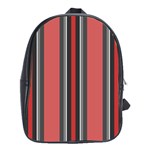 Dunkelrot4 Rosa Grau Streifen Dunkelrot3 School Bag (XL)