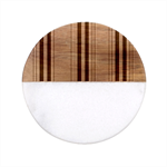 Dunkelrot4 Rosa Grau Streifen Dunkelrot3 Classic Marble Wood Coaster (Round) 