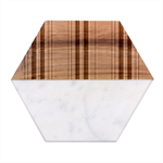 Dunkelrot4 Rosa Grau Streifen Dunkelrot3 Marble Wood Coaster (Hexagon) 