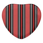 Dunkelrot4 Rosa Grau Streifen Dunkelrot3 Heart Glass Fridge Magnet (4 pack)