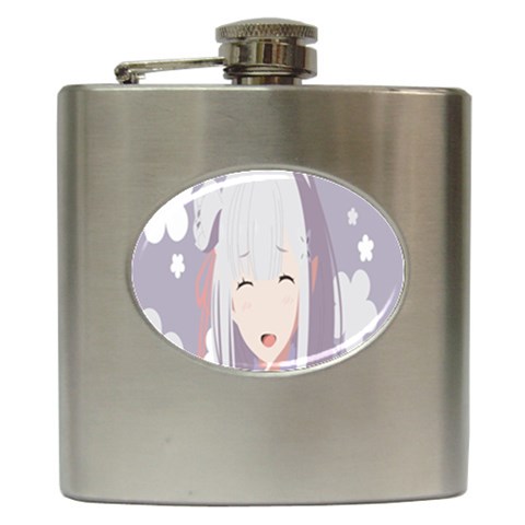 Emilia Rezero Hip Flask (6 oz) from ArtsNow.com Front