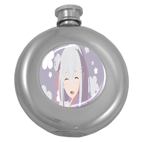 Emilia Rezero Round Hip Flask (5 oz) from ArtsNow.com Front