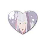 Emilia Rezero Rubber Heart Coaster (4 pack)