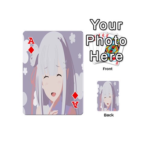 Ace Emilia Rezero Playing Cards 54 Designs (Mini) from ArtsNow.com Front - DiamondA