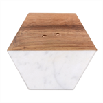 Emilia Rezero Marble Wood Coaster (Hexagon) 