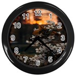 White Flower Wall Clock (Black)