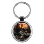 White Flower Key Chain (Round)