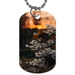 White Flower Dog Tag (One Side)