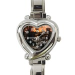 White Flower Heart Italian Charm Watch