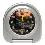 White Flower Travel Alarm Clock